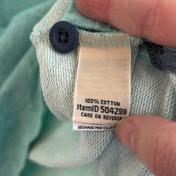 L.L.Bean Women’s Rugby Teal Hooded Pullover light weight sweatshirt sz M petite - Picture 10 of 12